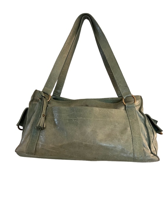 Handbags - Pastel Green Shoulder Bag with Tassel Accent